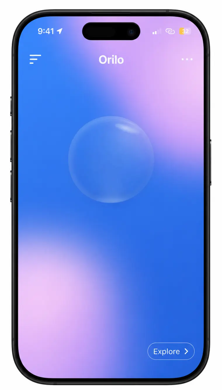 ORILO app displayed on a phone