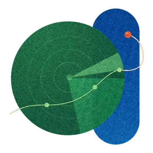 Topic tracking radar illustration