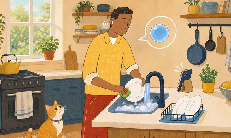 Doing chores while talking with ORILO